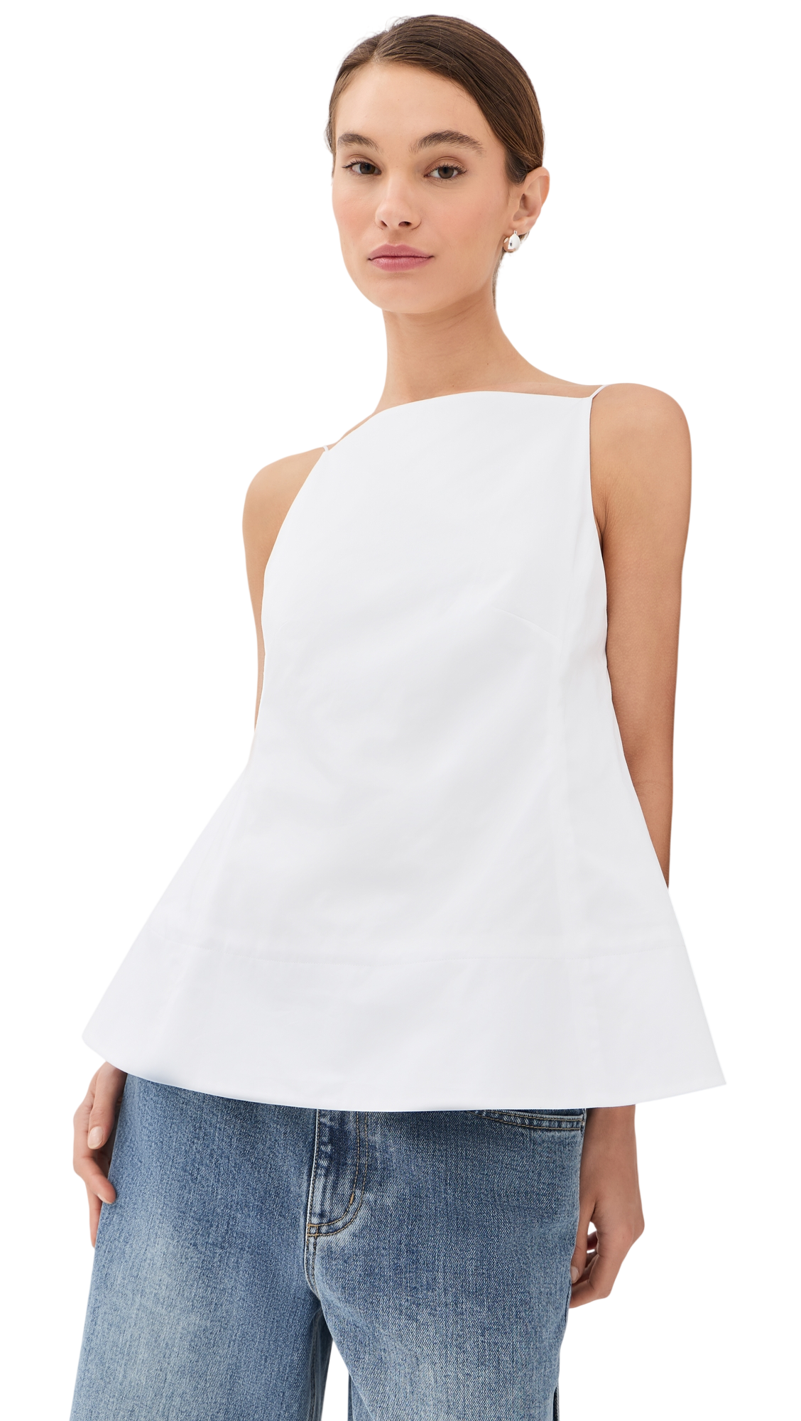 Tibi Poplin Strappy Open Back Top