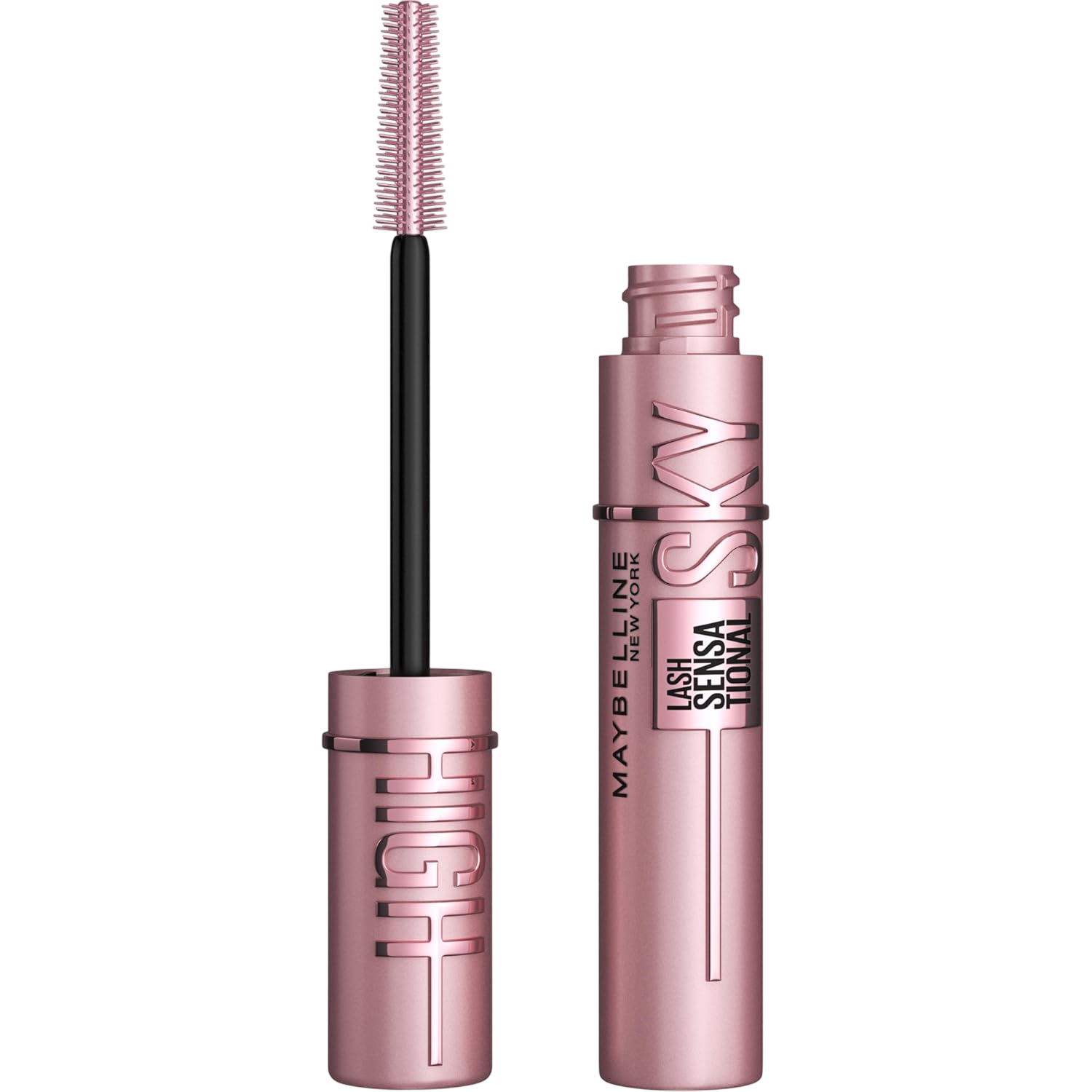 Maybelline Lash Sensational Sky High Washable Mascara Makeup, Volumizing, Lengthening, Defining, Curling, Multiplying, Buildable Formula, Blackest Black, 1 Count