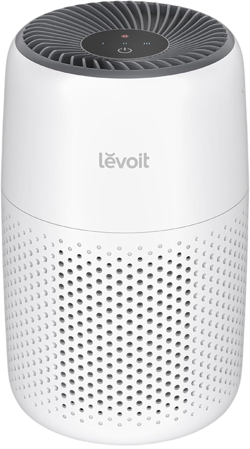 LEVOIT Air Purifiers for Bedroom Home Dorm, AHAM VERIFIDE, 3-in-1 Filter Cleaner With Aroma Pad, Filters Smoke, Allergens, Pet Dander, Odor, Dust, Office, Desktop, Core Mini-P, White