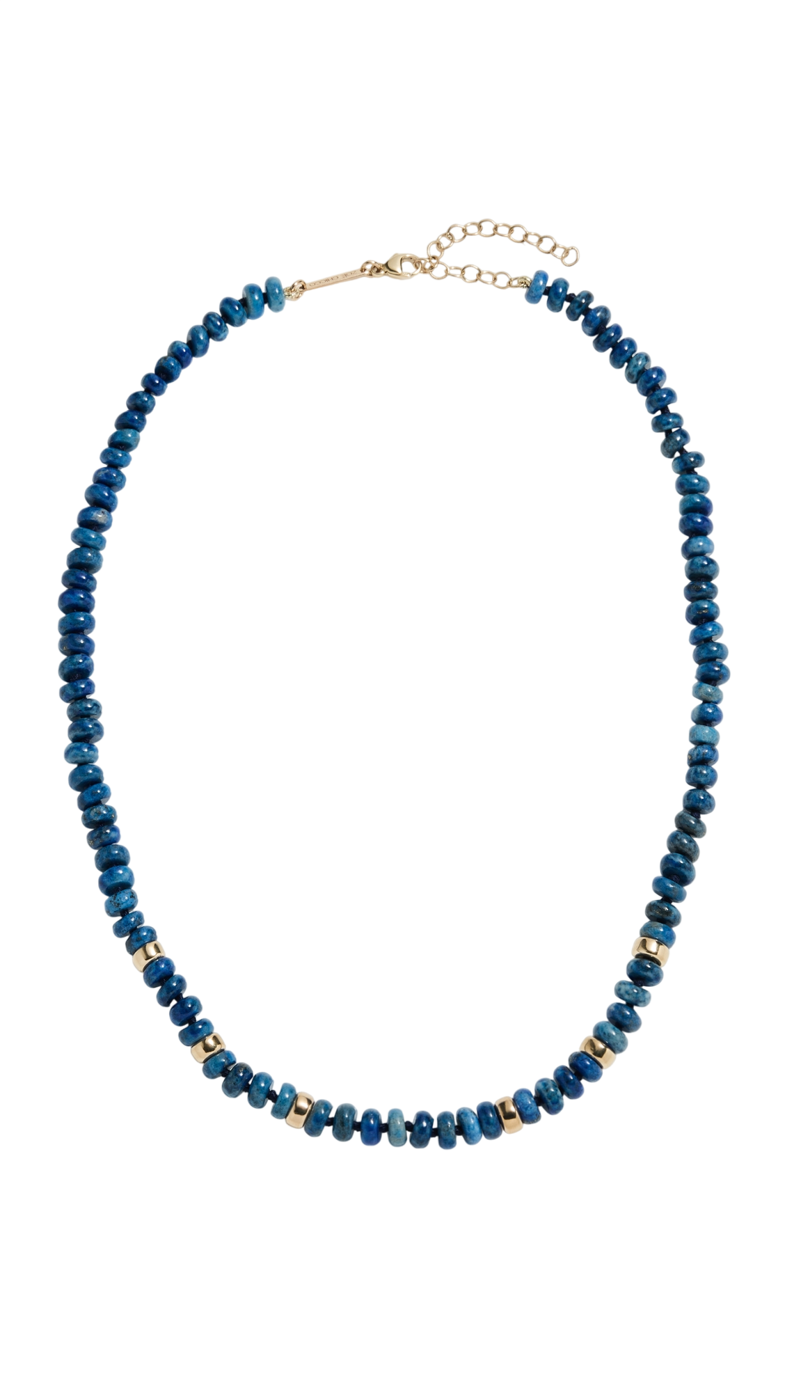 Zoe Chicco 14k Gold and 6mm Lapis Rondelle Beads Necklace