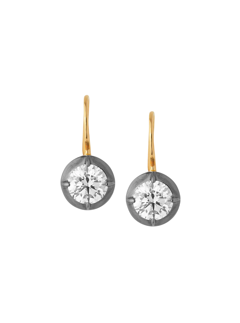 LUCIEN LATCHBACK EARRINGS IN MOISSANITE, 18K GOLD VERMEIL