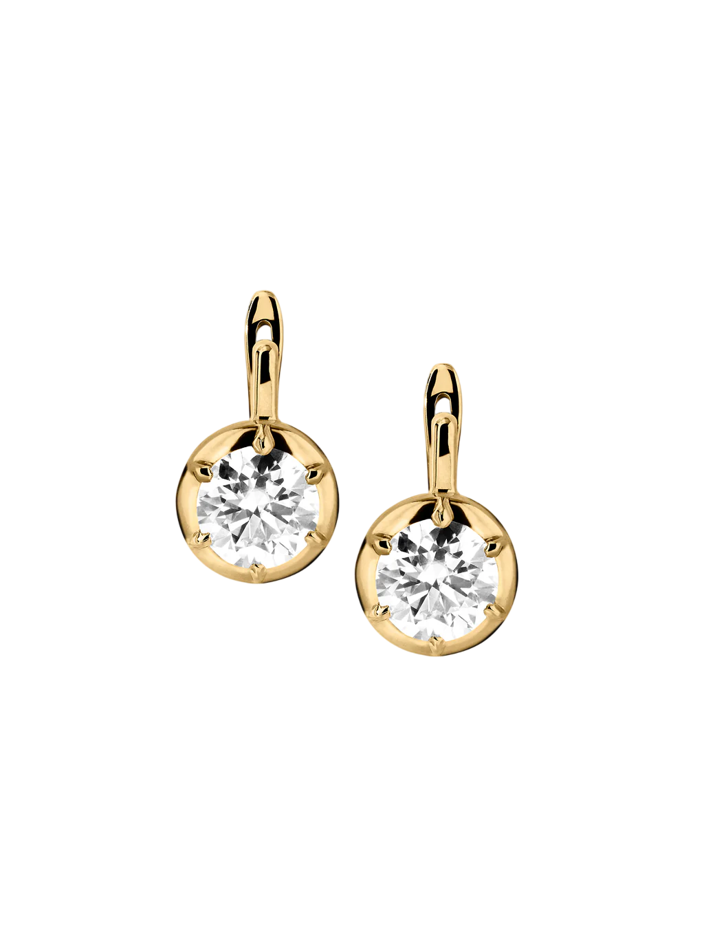 MAXWELL EARRINGS IN MOISSANITE, 18K GOLD VERMEIL
