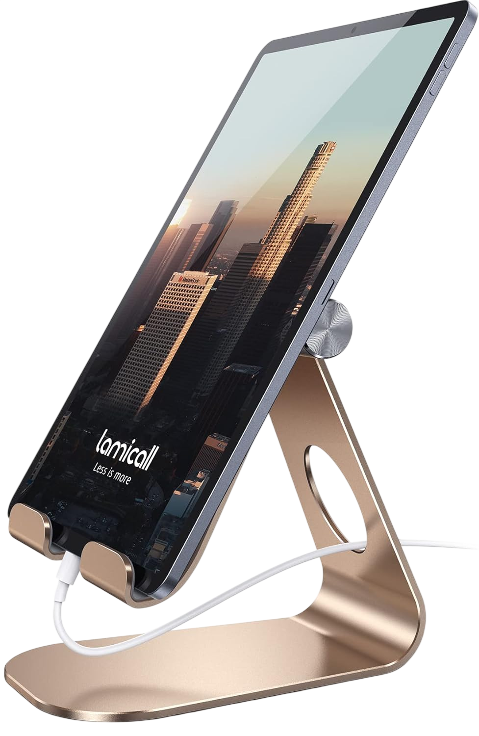 Lamicall Tablet Stand, Adjustable Tablet Holder - Desktop Stand Dock Holder Gifts Compatible with 4-13" Tablets Such as iPad Pro 11, 9.7, 10.5, 12.9 Air Mini, Kindle, Tab, iPhone Air 17 Pro Max, Gold