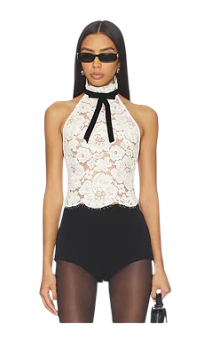retrofete Ravenna Lace Top in Cream from Revolve.com