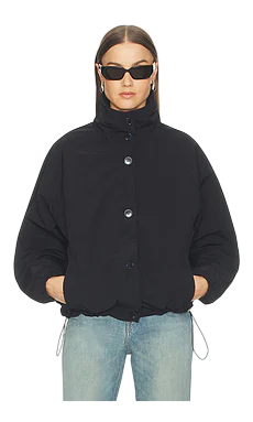 superdown Kirrily Funnel Neck Jacket in Black from Revolve.com